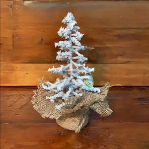 🌲 NWOT 11” Snow Twig Tree with Burlap